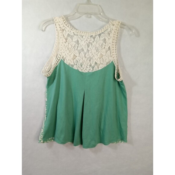 Hint‎ Of Mint Women Medium Green Floral Lace Floral Tank Top - Picture 8 of 12